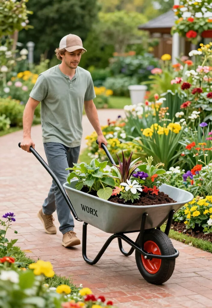 10 Best Heavy Duty Wheelbarrow Options for Construction 7. WORX Aerocart Multifunction Wheelbarrow 0