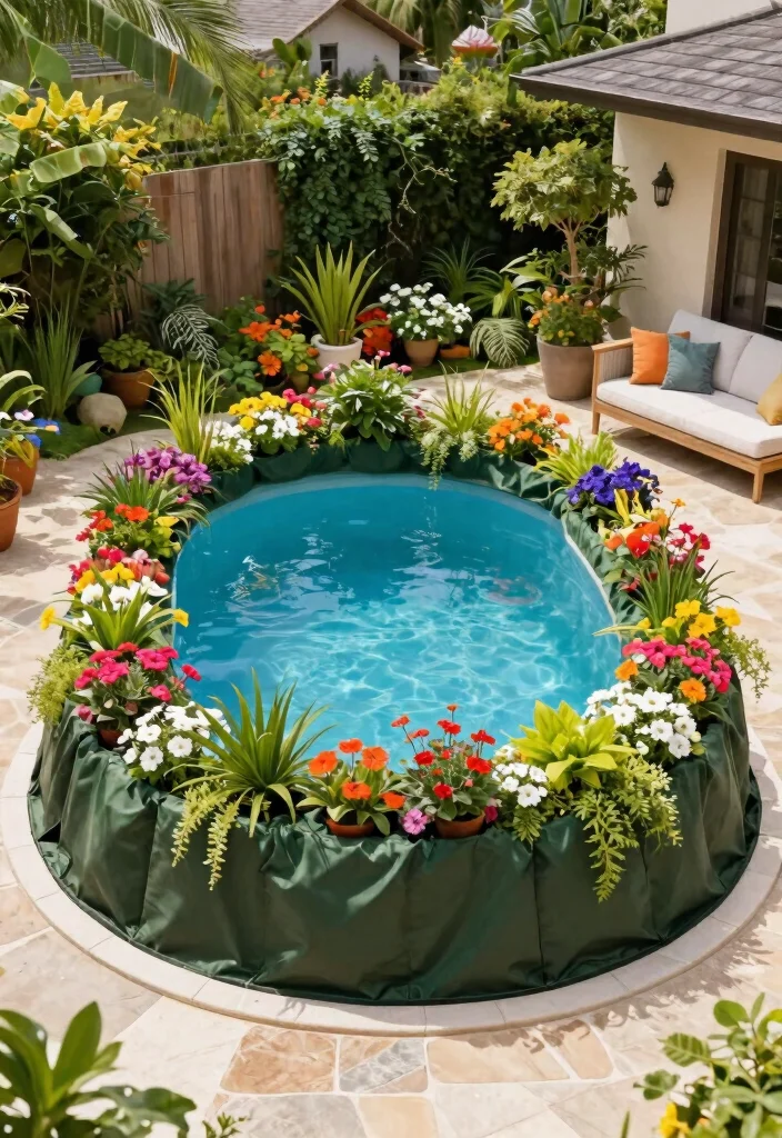 10 Best In Ground Pool Cover Ideas Safety First 9. Pool Covers with Built In Planters 0