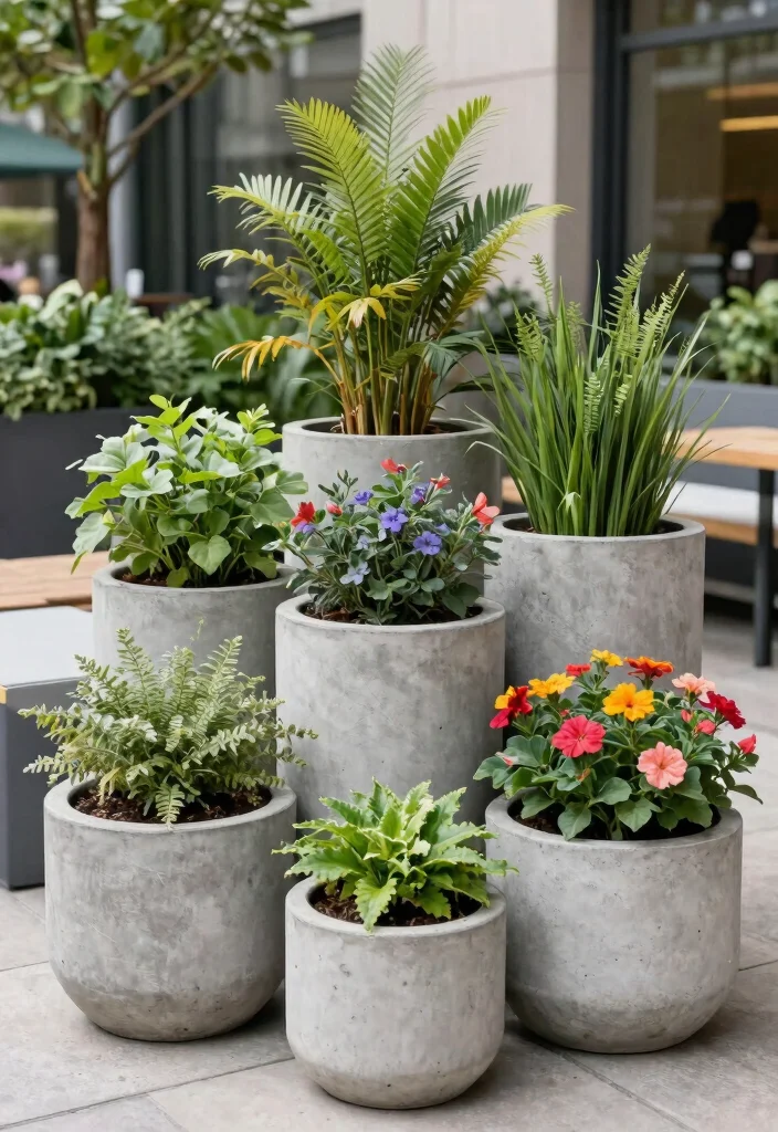 10 Best Large Planter Pot Ideas for Trees and Shrubs 10. Faux Cement Planter Pots 0