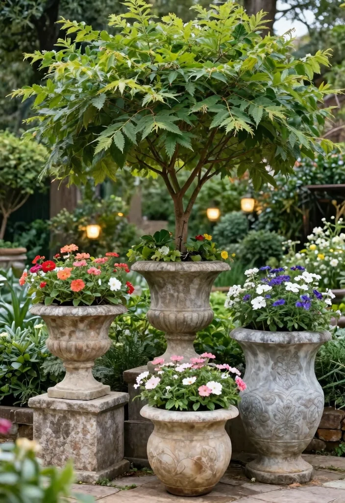 10 Best Large Planter Pot Ideas for Trees and Shrubs 7. Decorative Stone Planter Pots 0