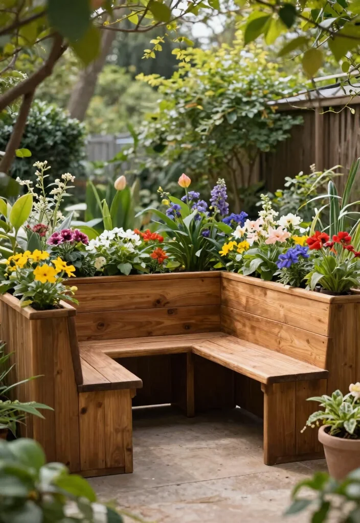 10 Best Large Planter Pot Ideas for Trees and Shrubs 9. Multi Functional Planter Benches 0