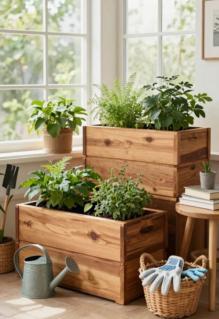 11 Best Large Indoor Planter Ideas to Make a Statement 2. Wooden Wonders 0