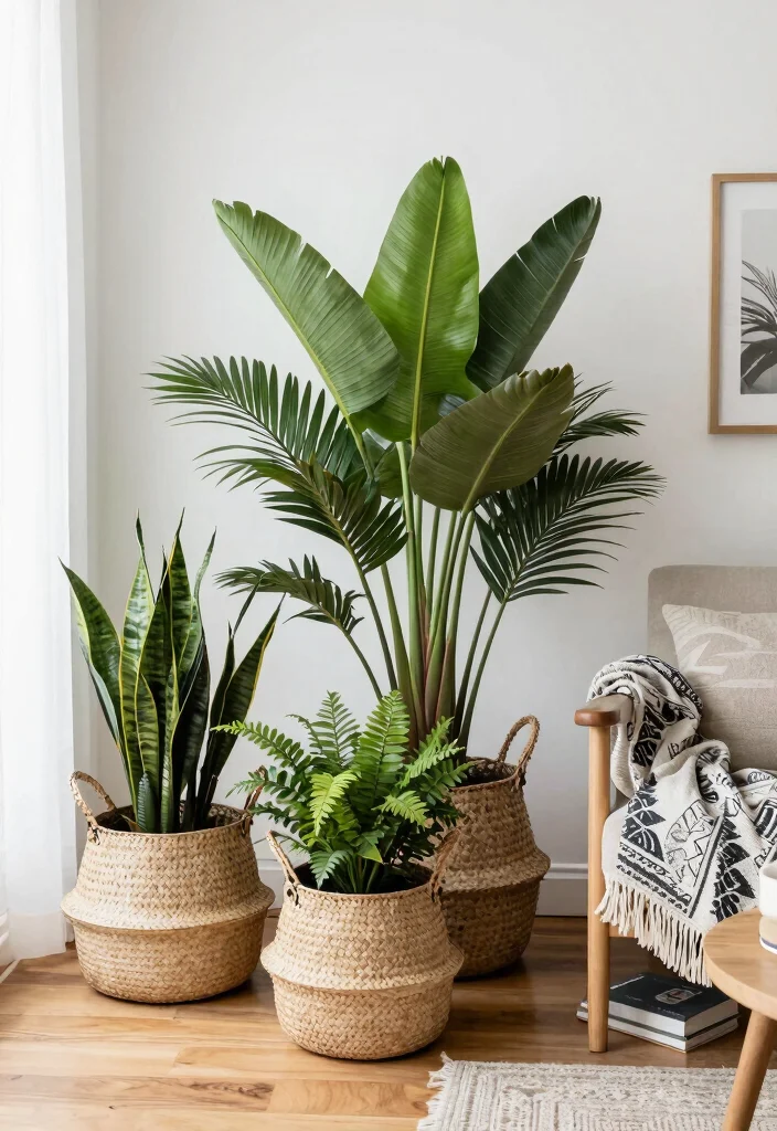 11 Best Large Indoor Planter Ideas to Make a Statement 3. Woven Baskets 0
