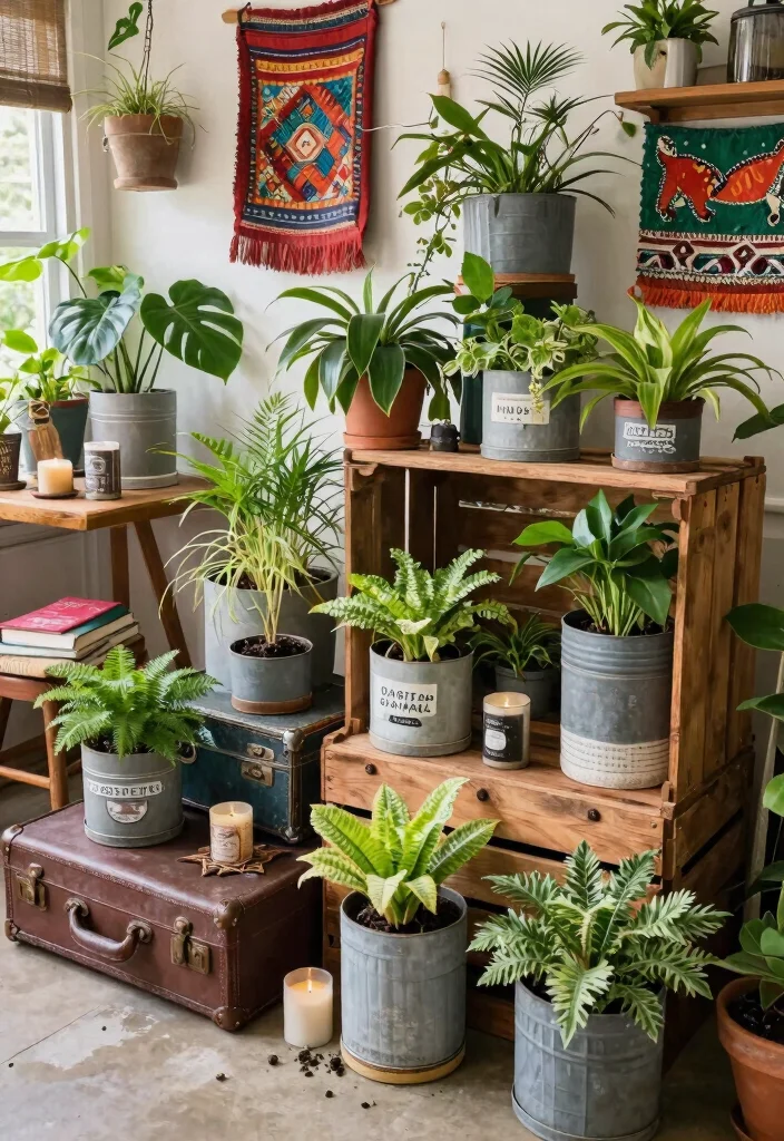 11 Best Large Indoor Planter Ideas to Make a Statement 7. Upcycled Containers 0
