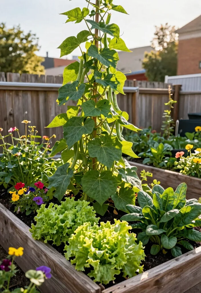 11 Best Raised Garden Bed Shade Ideas for Hot Summers 3. Trellised Beans for Natural Shade 0