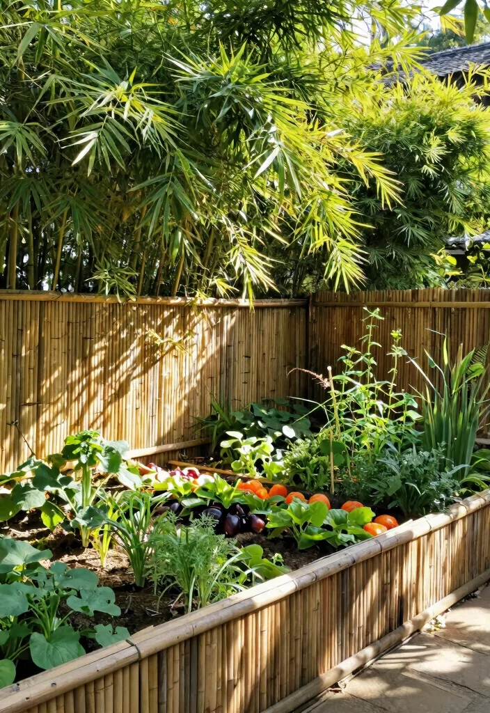 11 Best Raised Garden Bed Shade Ideas for Hot Summers 6. Bamboo Fencing for Shade 0