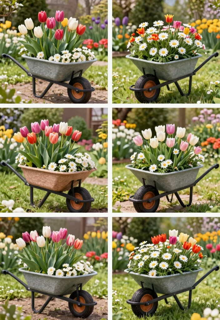 11 Bright Spring Wheelbarrow Ideas with Tulips and Daisies Conclusion 0