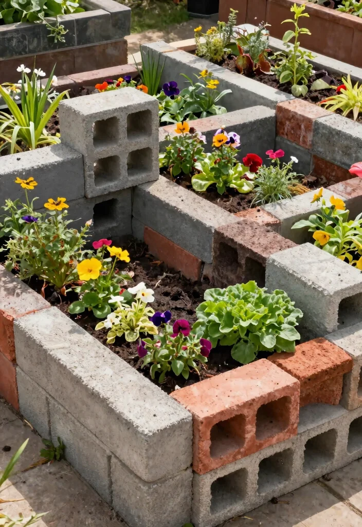 11 Cheap Raised Garden Bed Filler Ideas Save Money on Soil 9. Concrete Blocks and Bricks 0