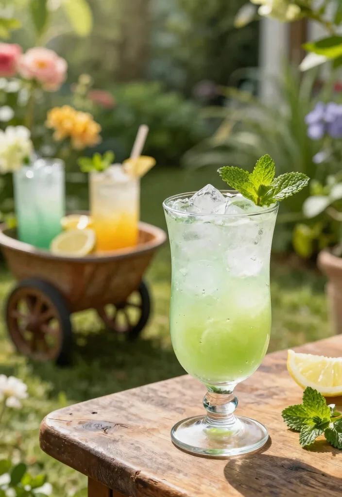 11 Clever Drinks in Wheelbarrow Party Ideas Rustic Bar 11. Honeydew Mint Splash 0