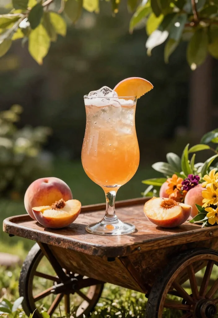 11 Clever Drinks in Wheelbarrow Party Ideas Rustic Bar 9. Ginger Peach Fizz 0