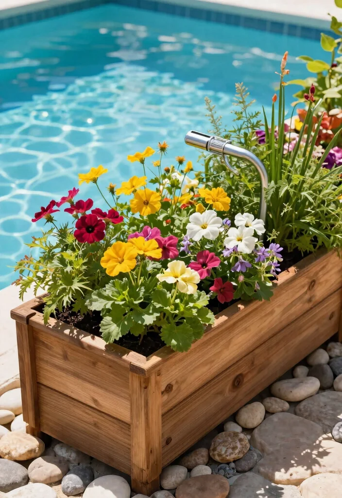11 Clever Pool Equipment Cover Ideas Hide the Mess 2. Stylish Planter Boxes 0