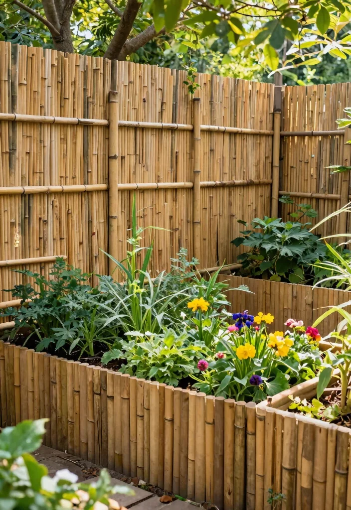 11 Clever Raised Garden Bed Fence Ideas to Keep Pests Out 5. Bamboo Fencing 0