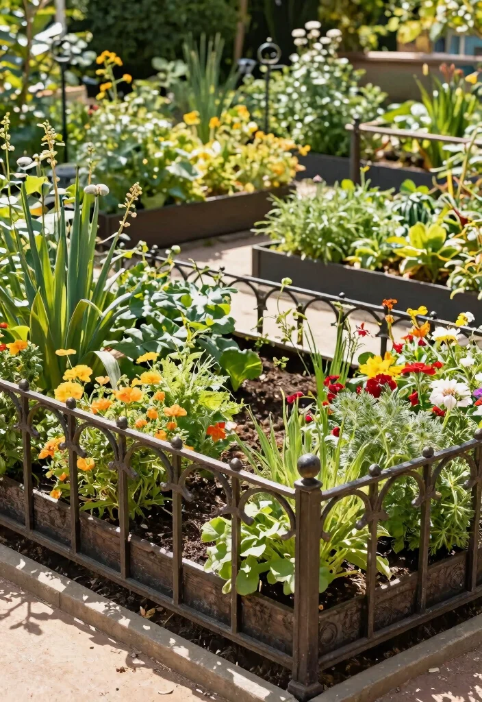11 Clever Raised Garden Bed Fence Ideas to Keep Pests Out 6. Decorative Metal Fencing 0