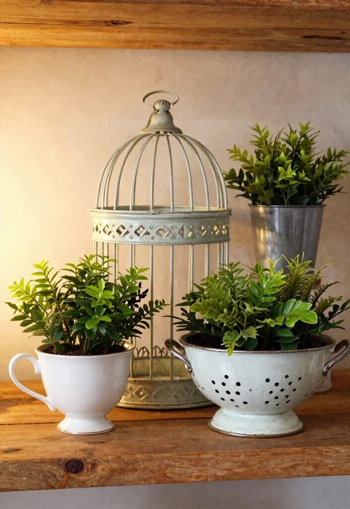 11 Dreamy Hanging Plant Shelf Ideas Boho Chic 11. Repurposed Vintage Finds 0