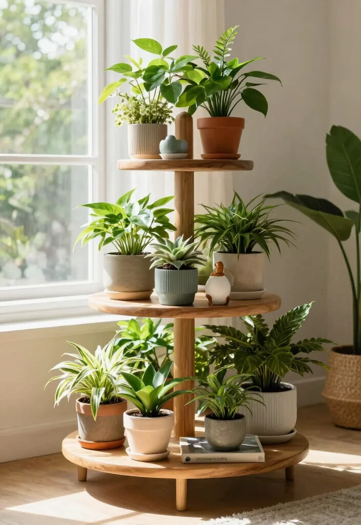 11 Dreamy Hanging Plant Shelf Ideas Boho Chic 6. Tiered Plant Stand 0