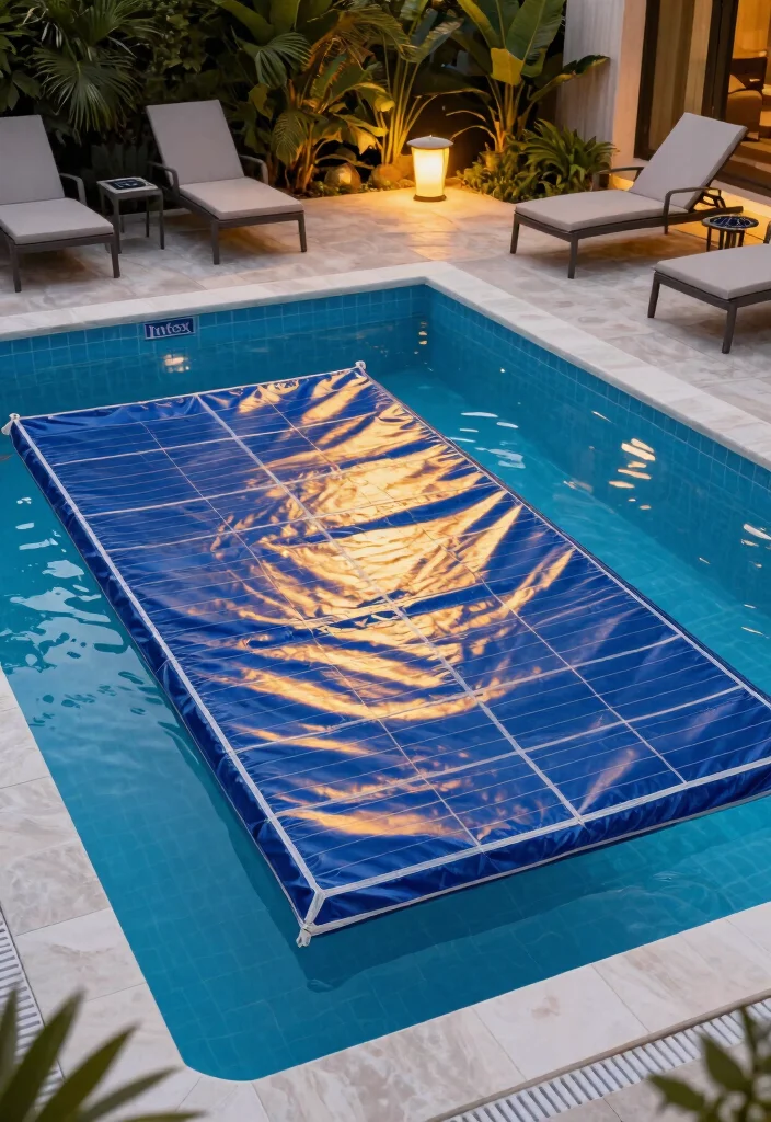 11 Durable Intex Pool Cover Ideas to Upgrade Your Setup 1. Solar Pool Covers Energy Efficient Style 0