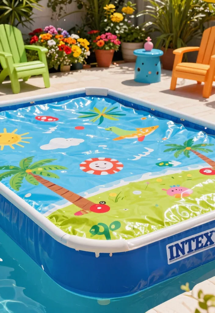 11 Durable Intex Pool Cover Ideas to Upgrade Your Setup 3. Colorful PVC Covers Make a Statement 0
