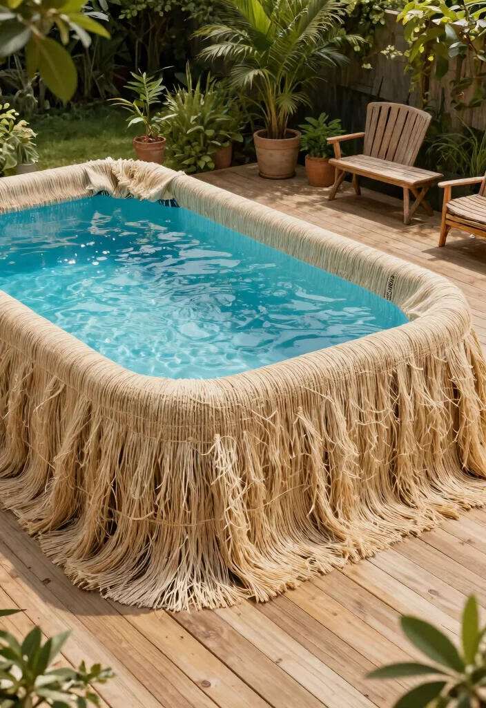 11 Durable Intex Pool Cover Ideas to Upgrade Your Setup 4. Natural Fiber Covers Eco Friendly Charm 0