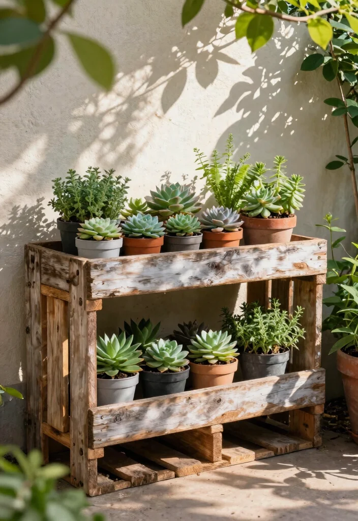 11 Easy Plant Shelf Ideas DIY Projects You Can Build Today 7. Pallet Plant Shelf 0