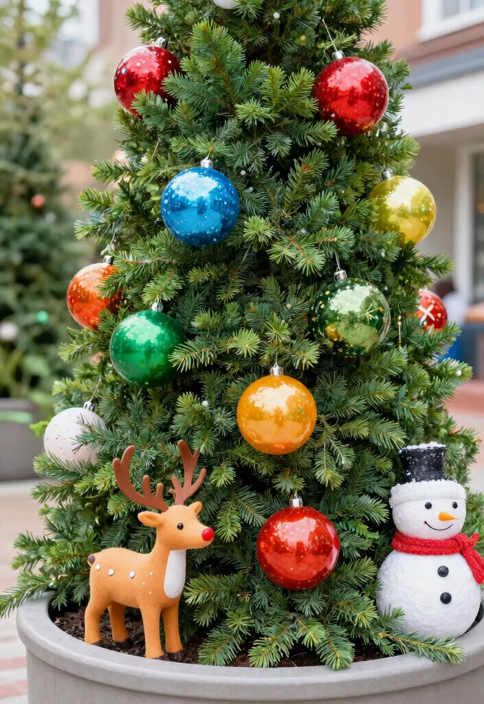 11 Festive Large Outdoor Christmas Planter Ideas 4. Whimsical Wonderland 0