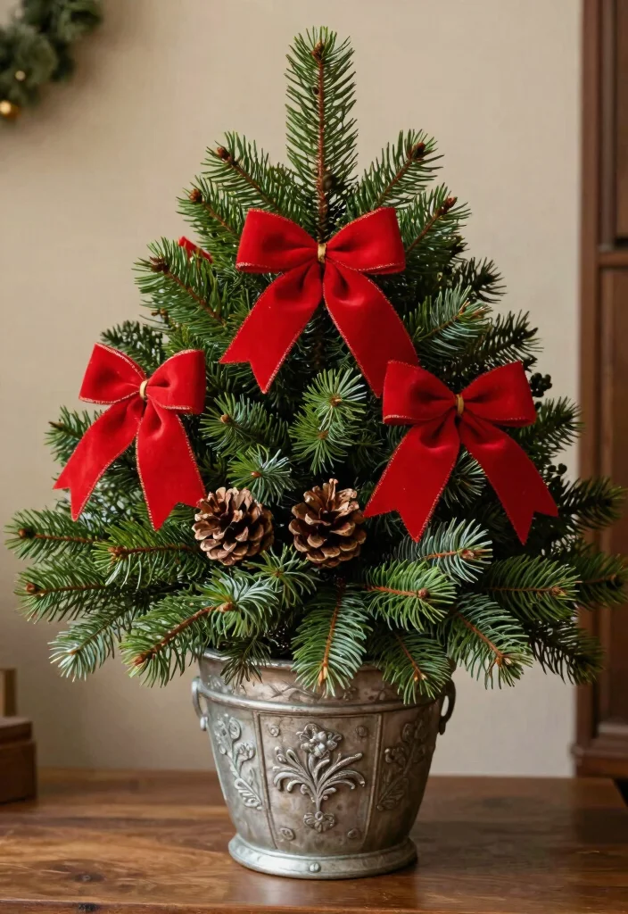 11 Festive Large Outdoor Christmas Planter Ideas 8. Traditional Holiday Greens 0