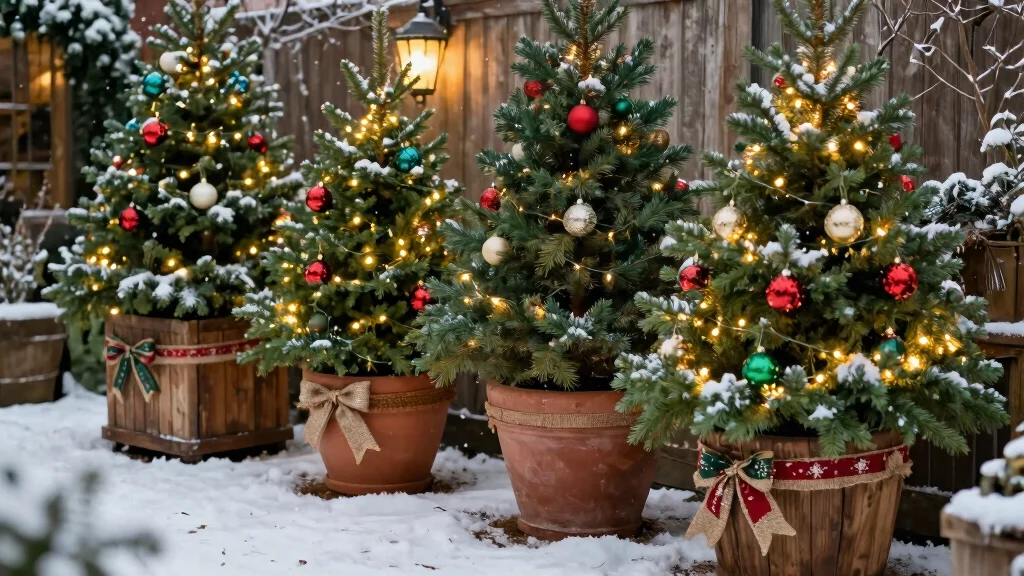 11 Festive Large Outdoor Christmas Planter Ideas