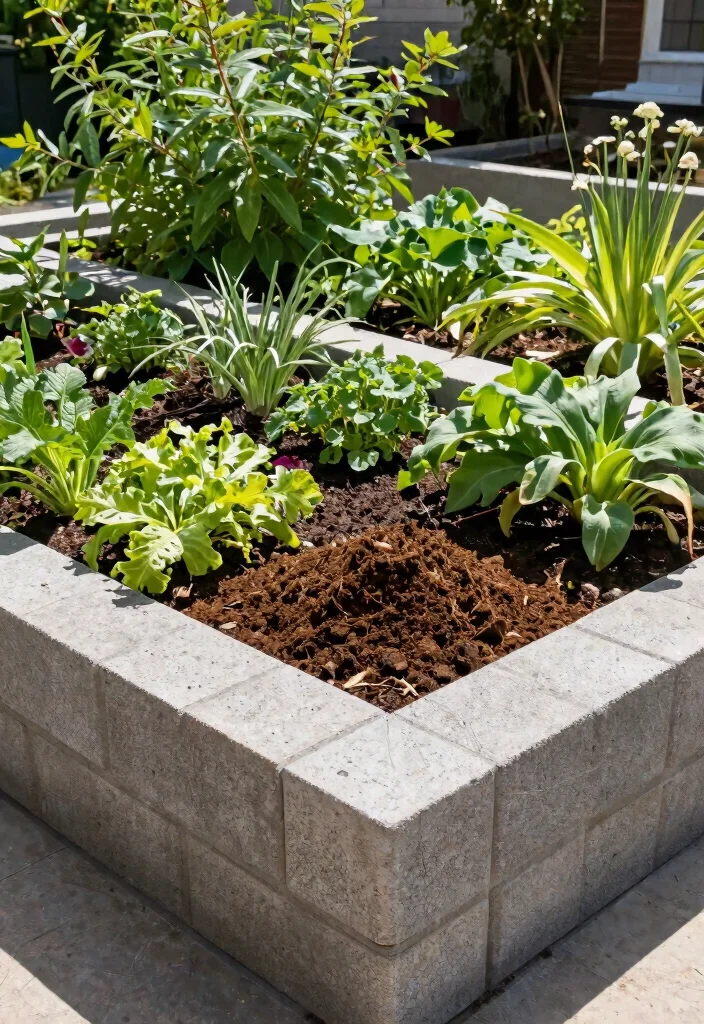 11 Genius Cinder Block Raised Garden Bed Ideas Cheap and Durable 11. Cinder Block Raised Bed with Integrated Composting 0
