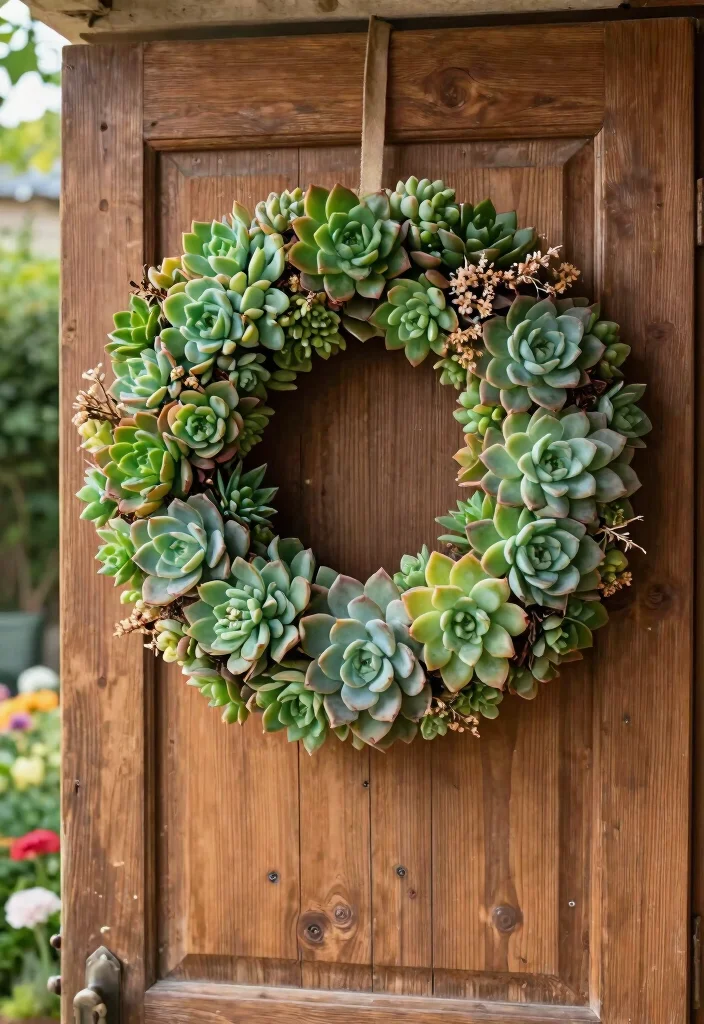 11 Huge Large Succulent Planter Ideas for Outdoor Style 11. Succulent Wreaths 0
