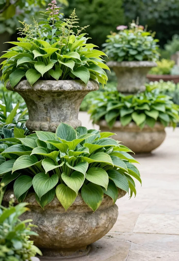 11 Lush Large Planter Ideas for Outdoor Shade Lovers 8. Elegant Stone Planters 0