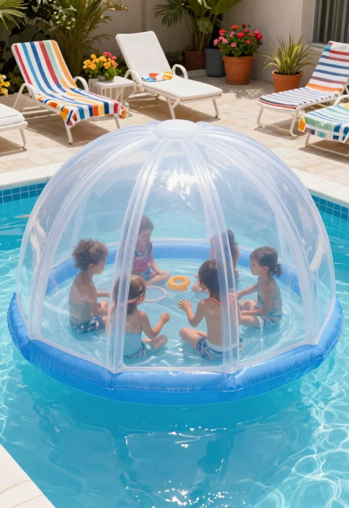 11 Practical Blow Up Pool Cover Ideas Keep Bugs Out 1. The Classic Inflatable Dome Cover 0