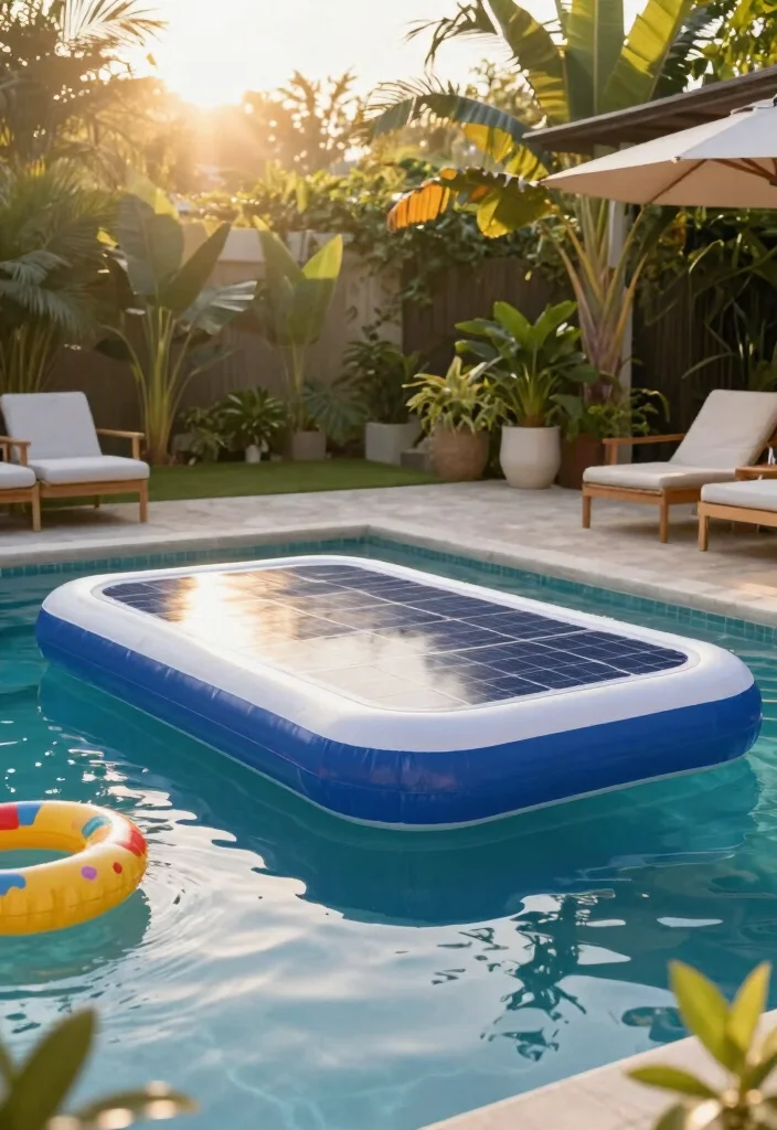 11 Practical Blow Up Pool Cover Ideas Keep Bugs Out 4. Inflatable Pool Cover with a Solar Twist 0