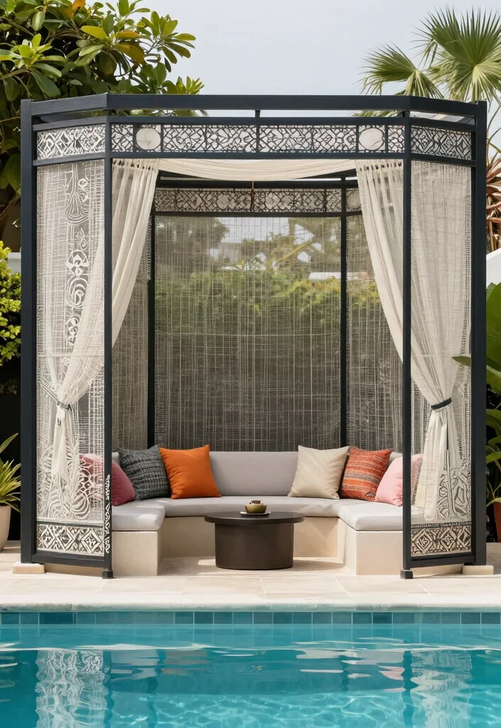 11 Practical Blow Up Pool Cover Ideas Keep Bugs Out 5. Stylish Poolside Bug Screens 0