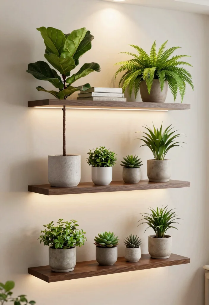 11 Sleek Plant Floating Shelf Ideas for Minimalist Homes 3. Multi Tiered Shelving 0