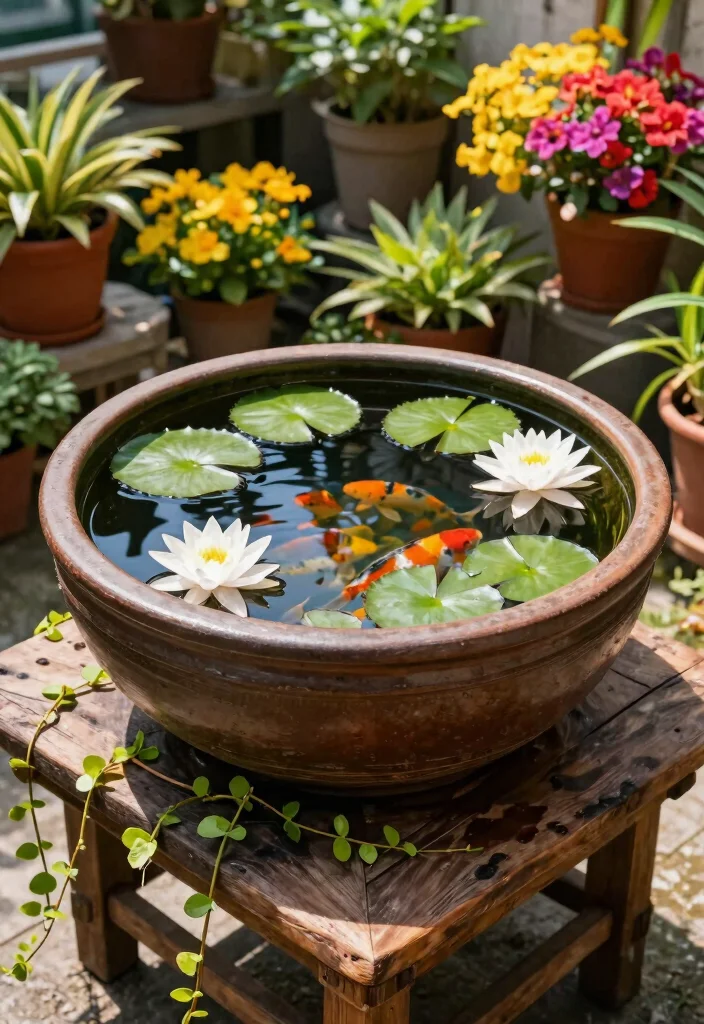 11 Small Pond Ideas DIY Garden Fountains for Tiny Yards 1. Container Water Gardens 0
