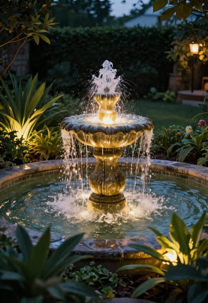 11 Small Pond Ideas DIY Garden Fountains for Tiny Yards 11. Water Feature with Lighting 0
