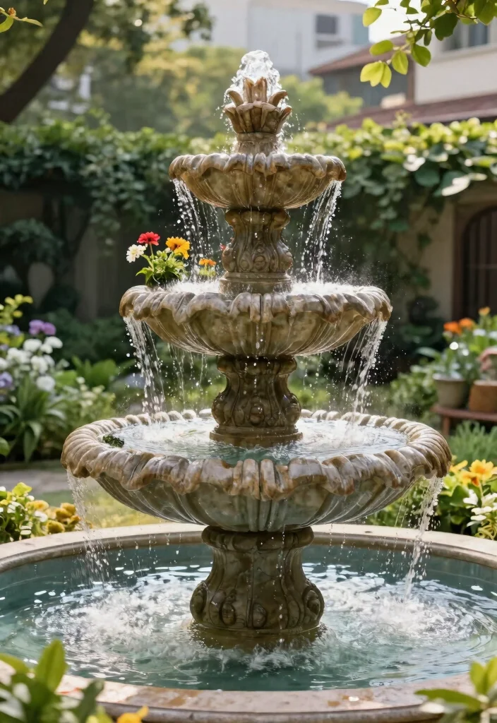 11 Small Pond Ideas DIY Garden Fountains for Tiny Yards 2. Tiered Fountain Feature 0