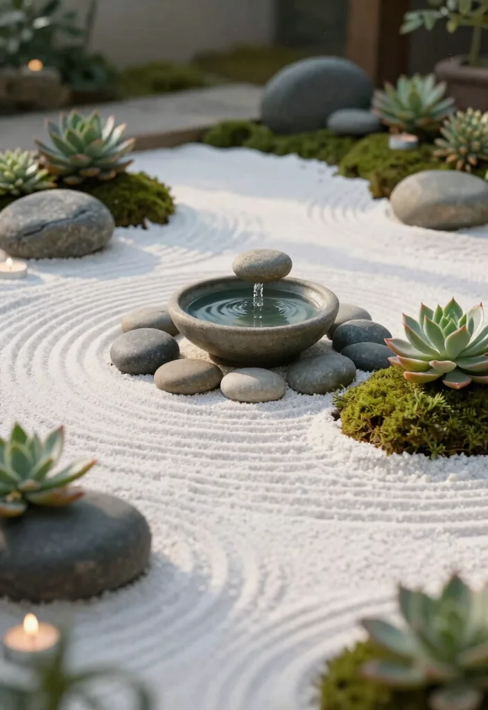 11 Small Pond Ideas DIY Garden Fountains for Tiny Yards 3. Miniature Zen Garden Fountain 0