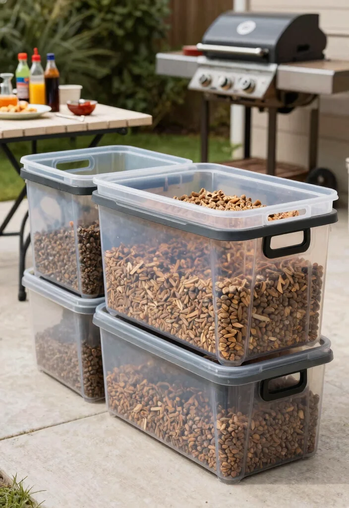 11 Smart Grill Pellet Storage Ideas to Keep Wood Dry 10. Elevated Storage Bins 0
