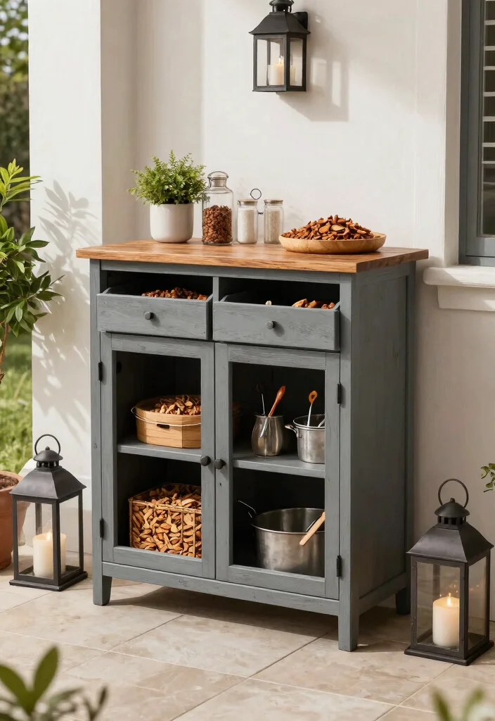 11 Smart Grill Pellet Storage Ideas to Keep Wood Dry 11. Customized Outdoor Cabinet 0
