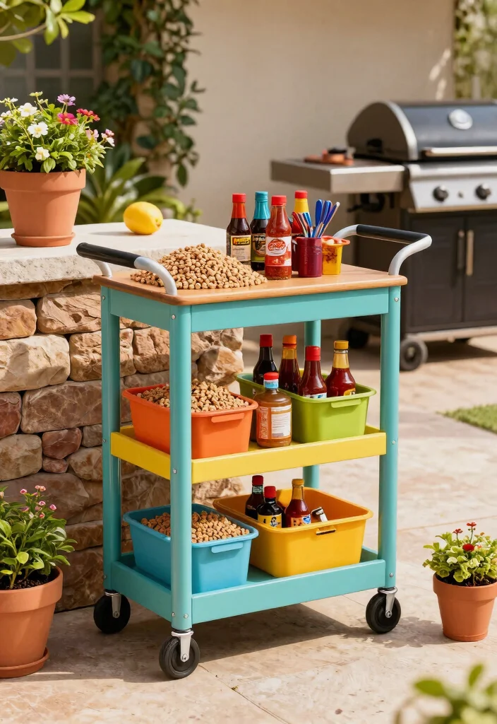 11 Smart Grill Pellet Storage Ideas to Keep Wood Dry 3. Rolling Cart Storage 0
