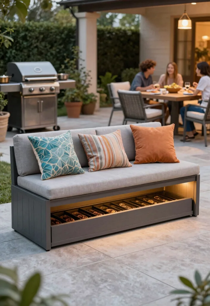 11 Smart Grill Pellet Storage Ideas to Keep Wood Dry 8. Outdoor Bench with Hidden Pellet Storage 0