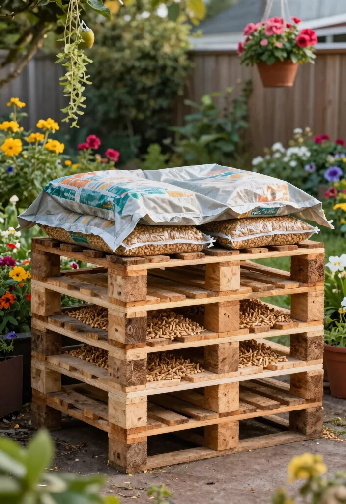 11 Smart Grill Pellet Storage Ideas to Keep Wood Dry 9. DIY Pallet Storage Solution 0