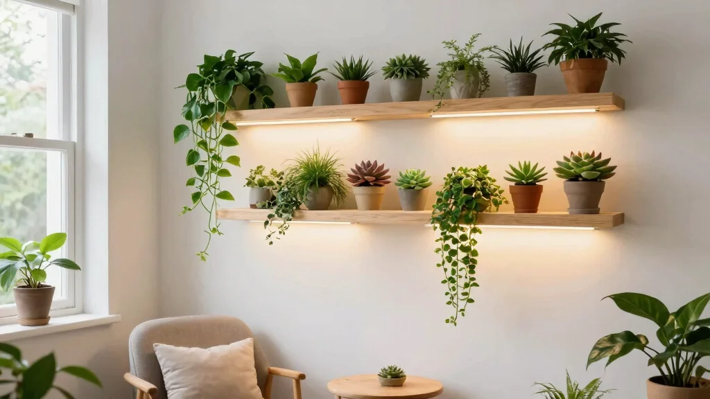 11 Smart Plant Wall Shelf Ideas with Grow Lights