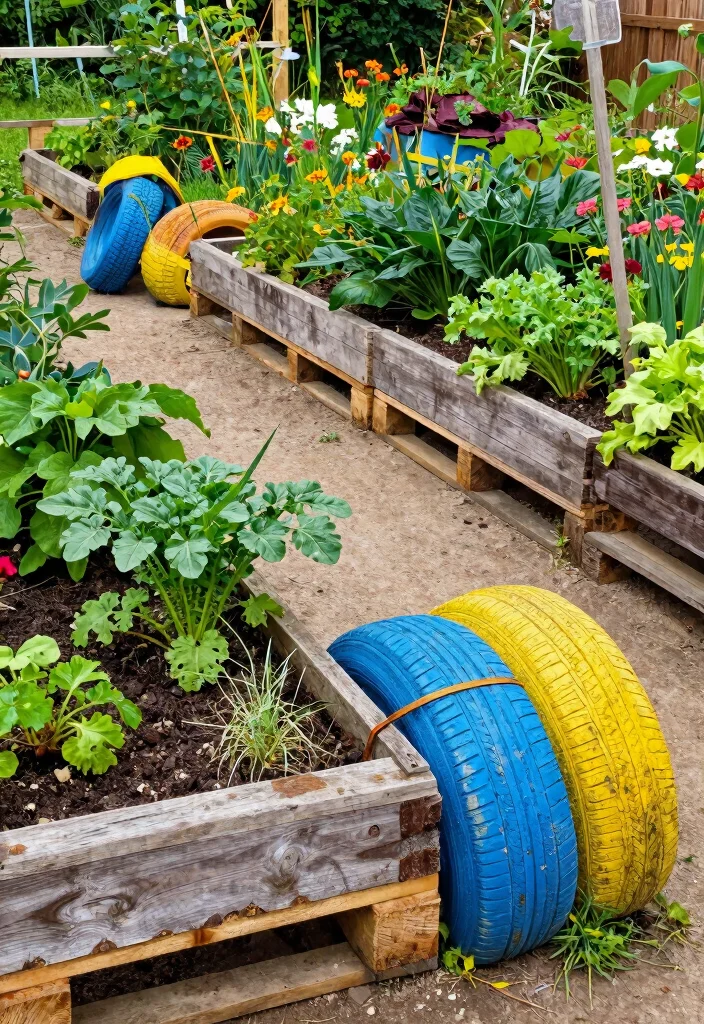 13 Beautiful Raised Garden Bed Edging Ideas for a Clean Look 6. Recycled Material Borders 0