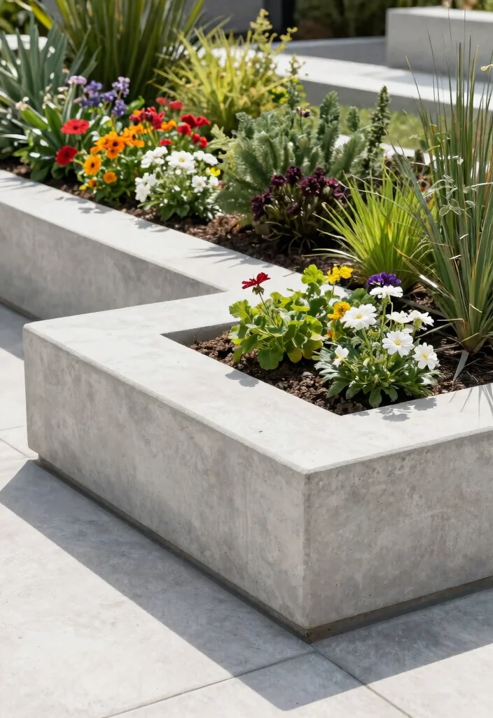 13 Beautiful Raised Garden Bed Edging Ideas for a Clean Look 7. Concrete Edging 0