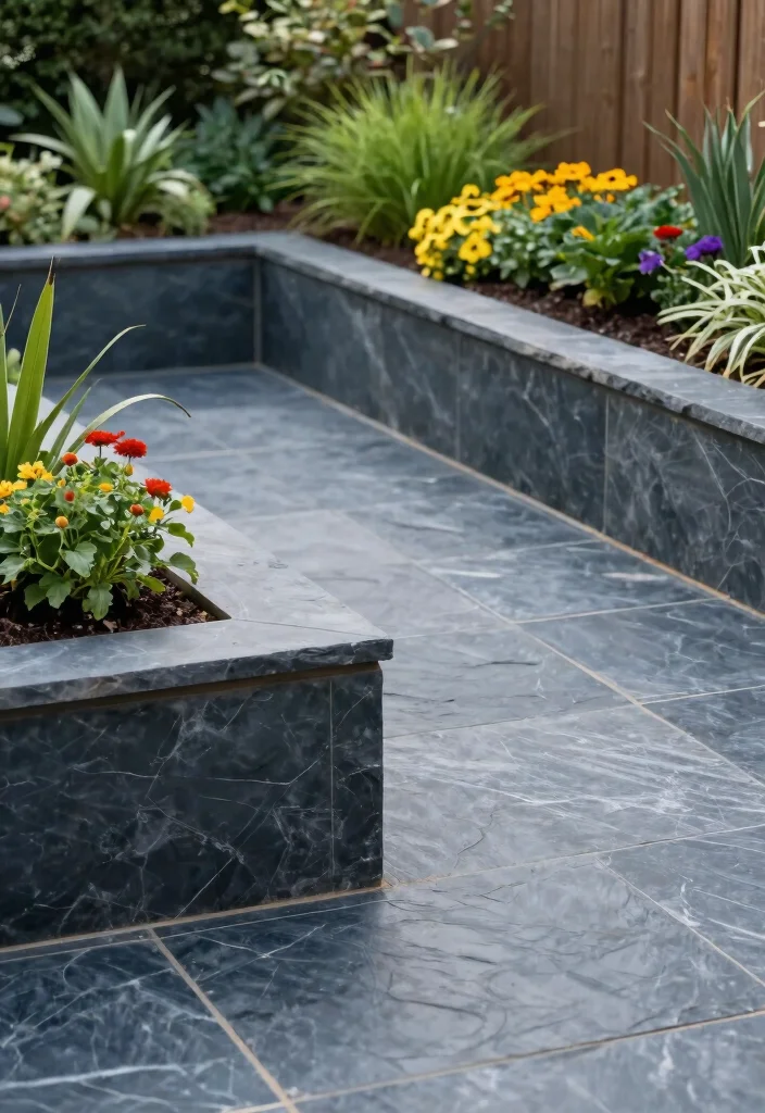13 Beautiful Raised Garden Bed Edging Ideas for a Clean Look 9. Slate Tiles 0