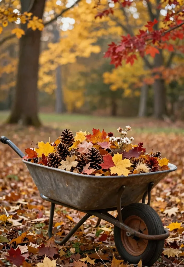 13 Cozy Wheelbarrow Planter Ideas for Fall Season Inspiration 6 13 Cozy Wheelbarrow Planter Ideas for Fall Season Inspiration 6. Colorful Leaf Display 0