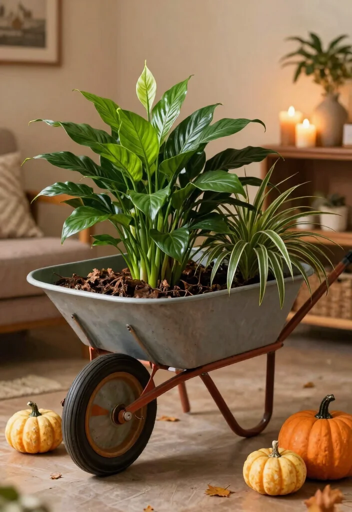 13 Cozy Wheelbarrow Planter Ideas for Fall Season Inspiration 8 13 Cozy Wheelbarrow Planter Ideas for Fall Season Inspiration 8. Indoor Wheelbarrow Planter 0