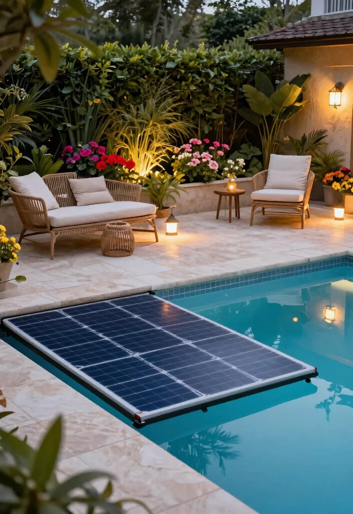 13 Effective Pool Solar Cover Ideas to Heat Your Water 11. Pool Surrounding Enhancements Landscaping and Decor 0