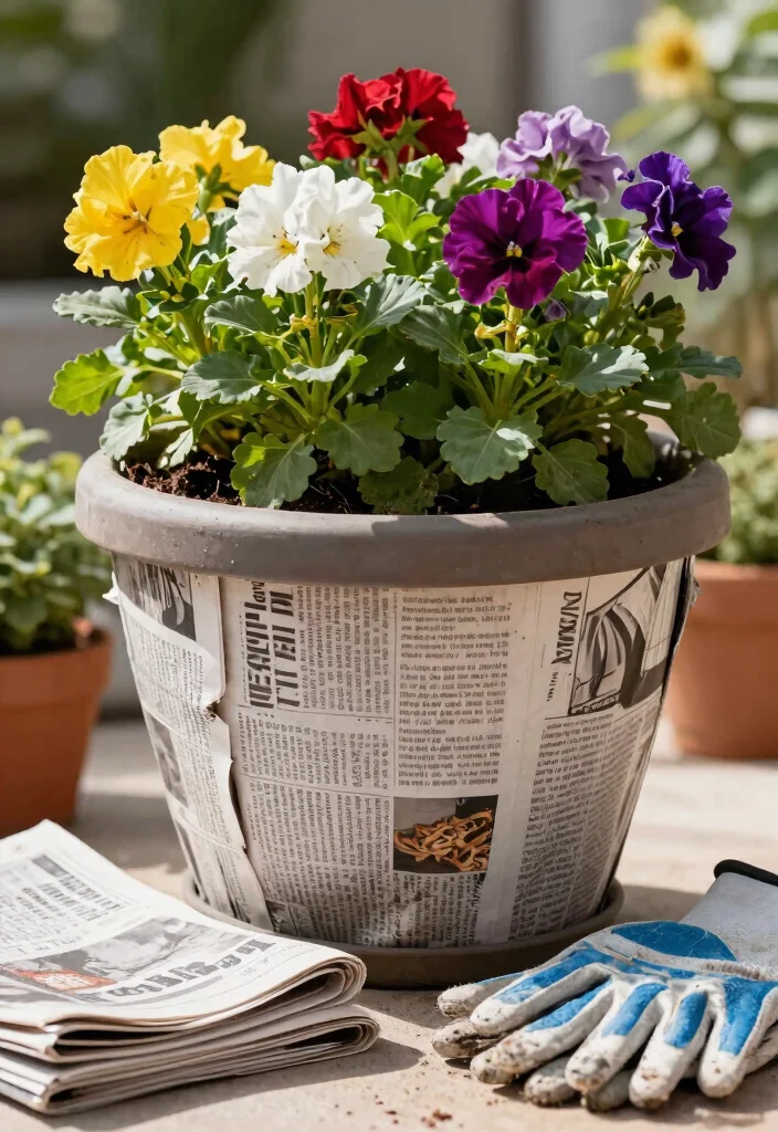 13 Genius Planter Filler Ideas for Large Pots Save Soil 4. Reuse Old Newspaper 0